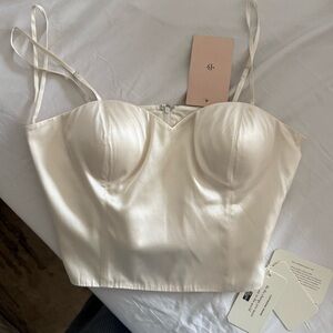 BHLDN Catherine Deane Bridal Wedding silk top cream ivory bustier Sz 6 NWT